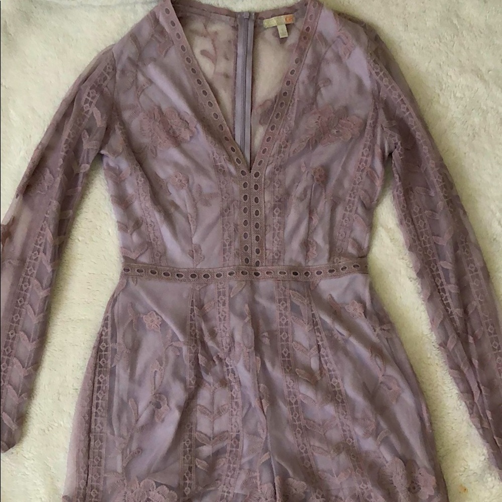 v neck lilac romper